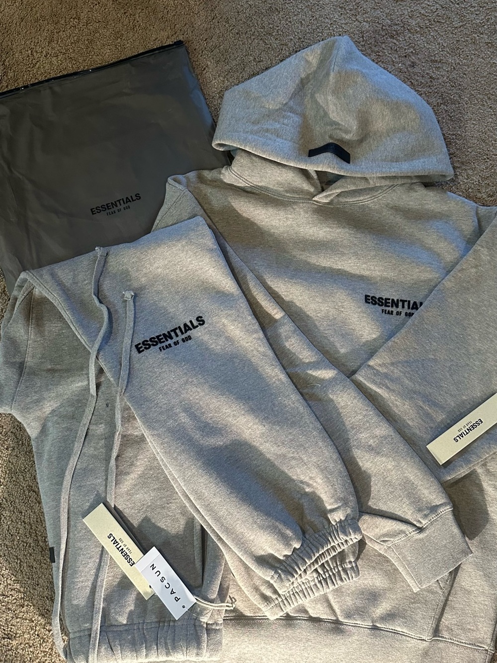 Essentials Grey Logo Hoodie and Sweatpants Set